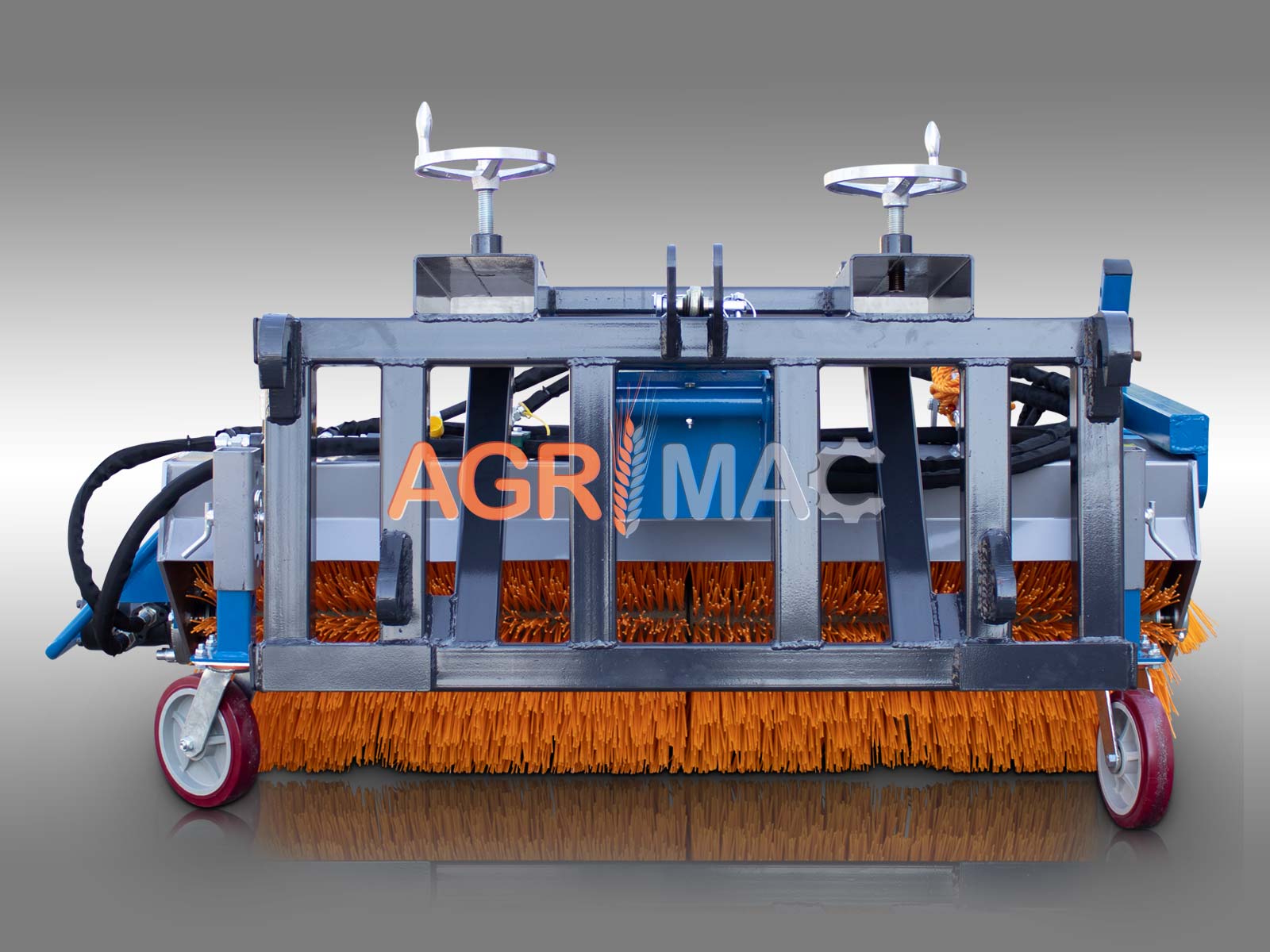 HYGIEIA H180-P | Graecus | Υδραυλική σκούπα καθαρισμού διπλής ζεύξης με επιπλέον πλάγια βούρτσα επαναφοράς και κάδο 